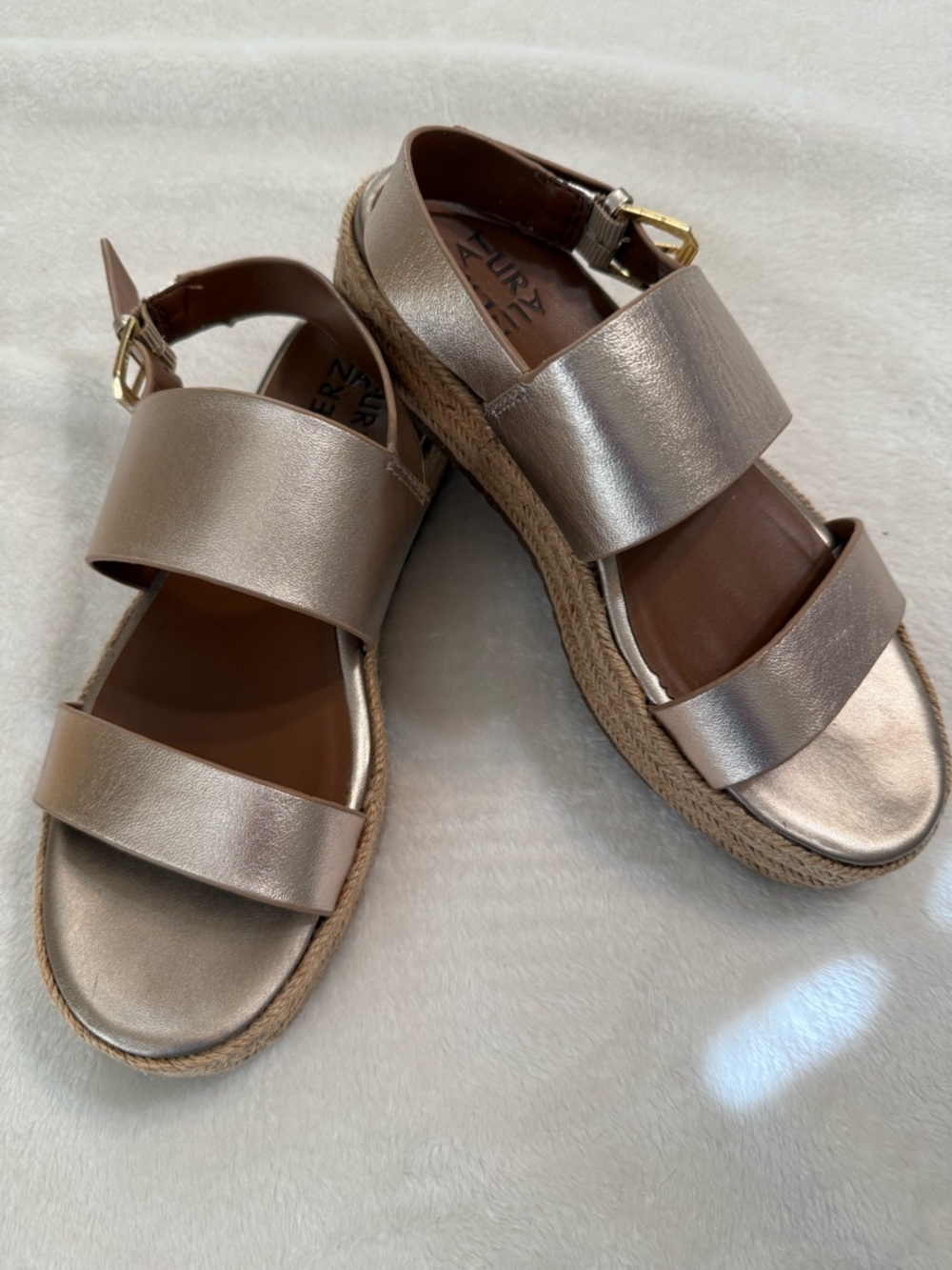 Naturalizer Rose Gold Platform Espadrille Sandals